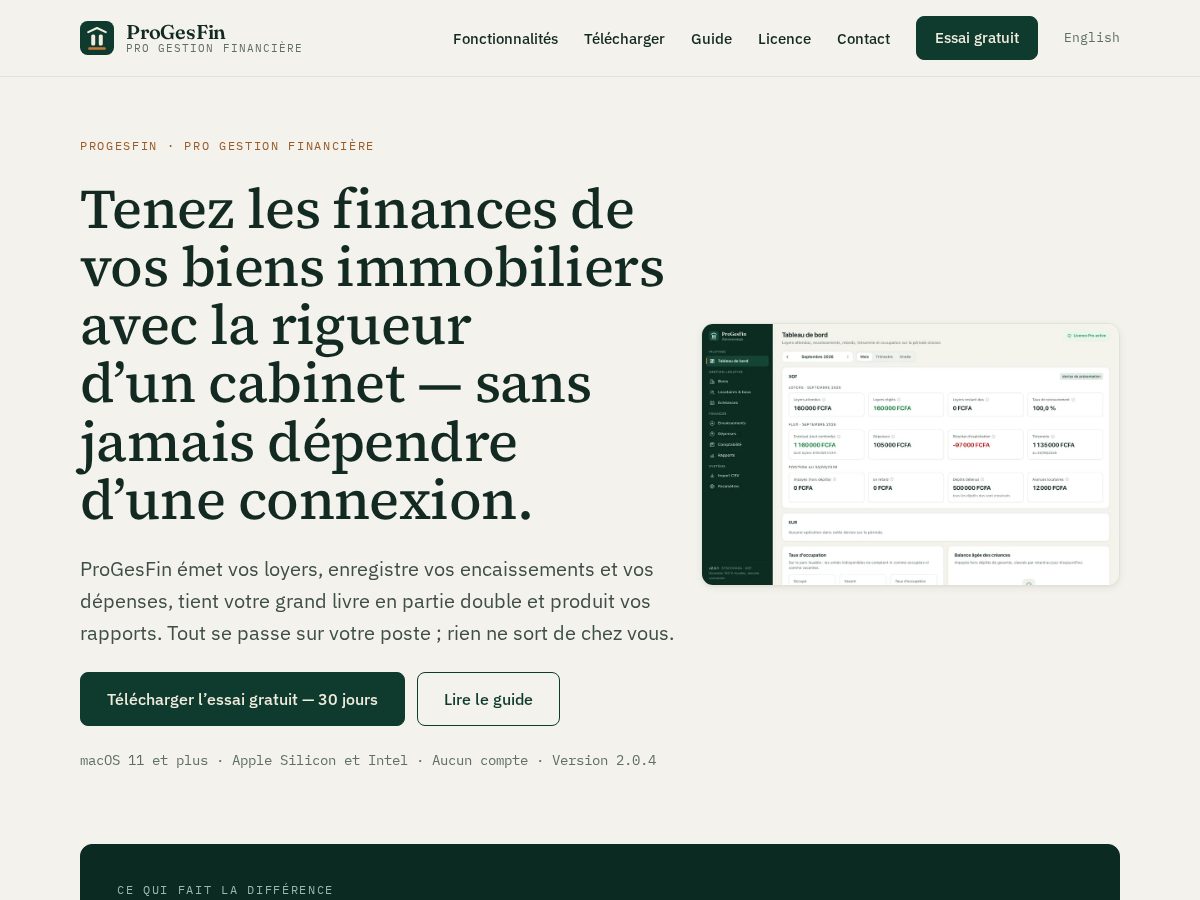 Landing-page snapshot of progesfin.app