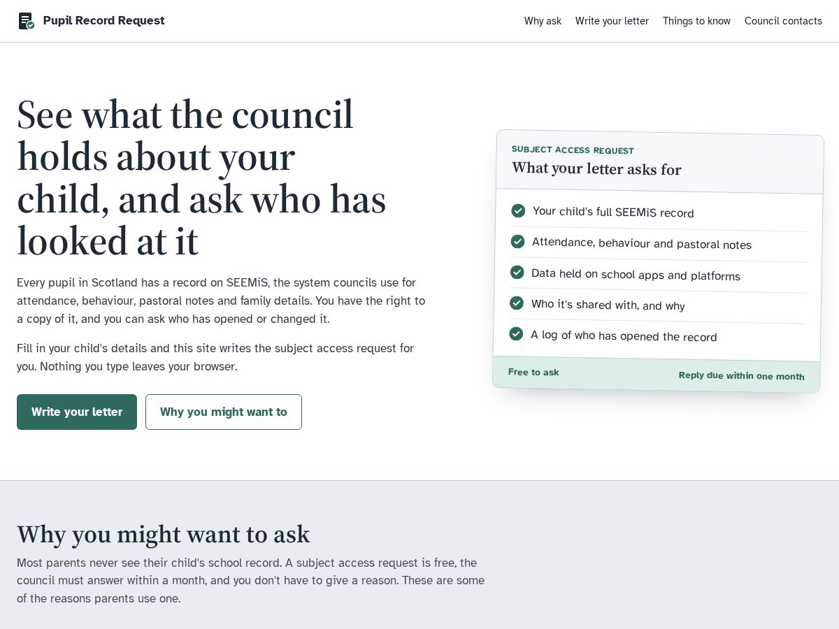 Landing-page snapshot of protectchildrensdata.com