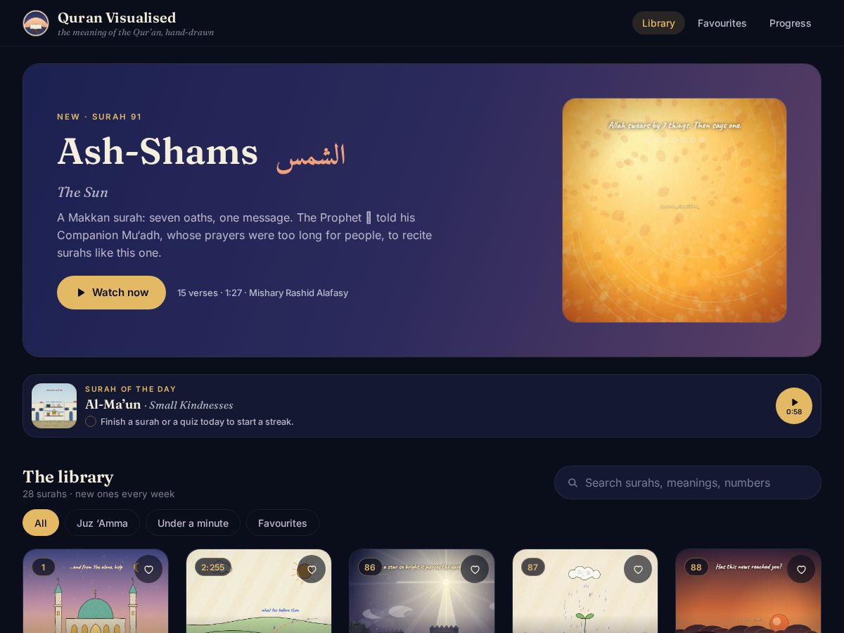 Landing-page snapshot of quranvisualised.com