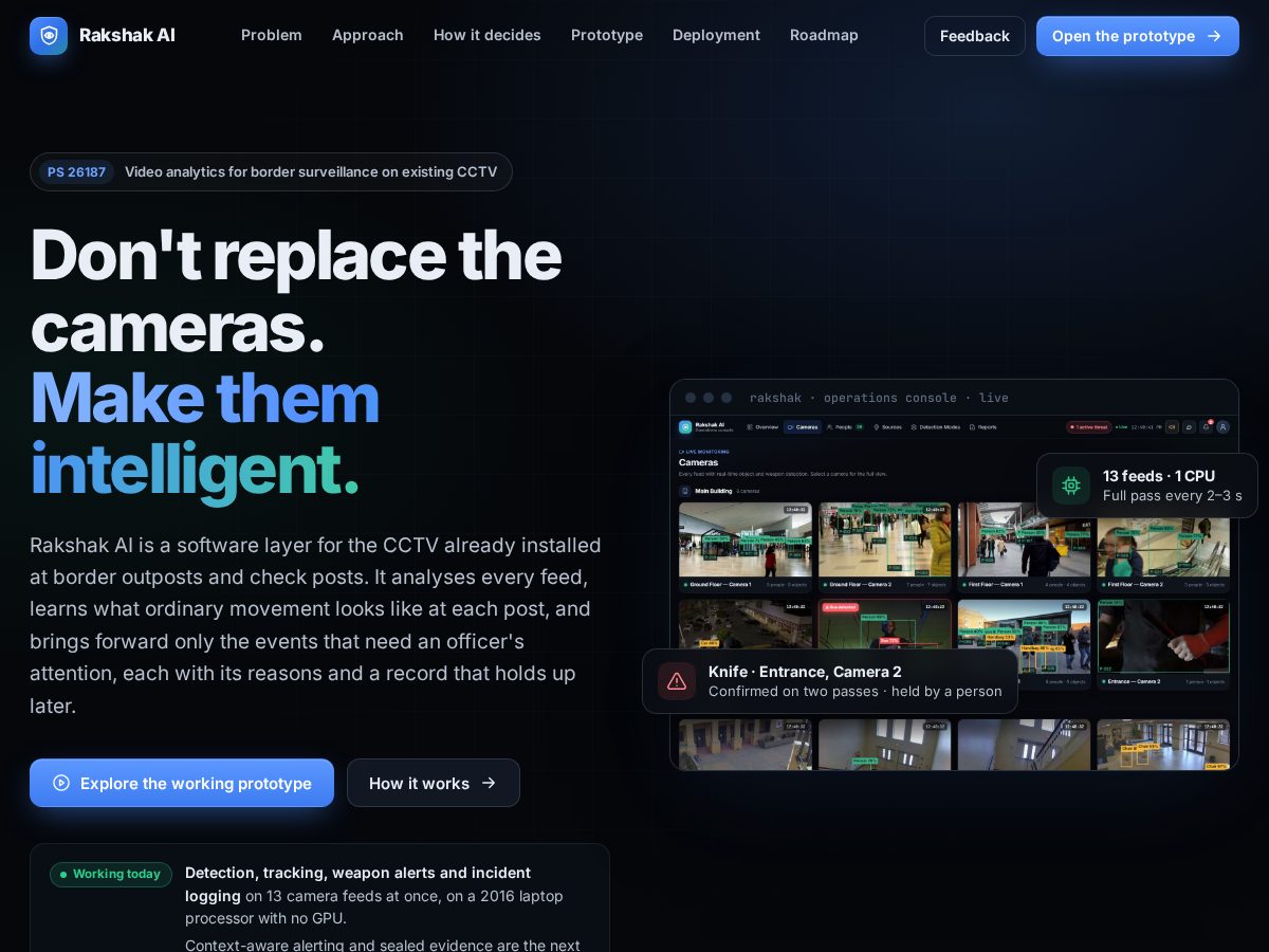 Landing-page snapshot of rakshakai.live