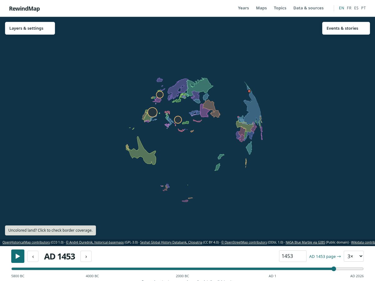 Landing-page snapshot of rewindmap.com