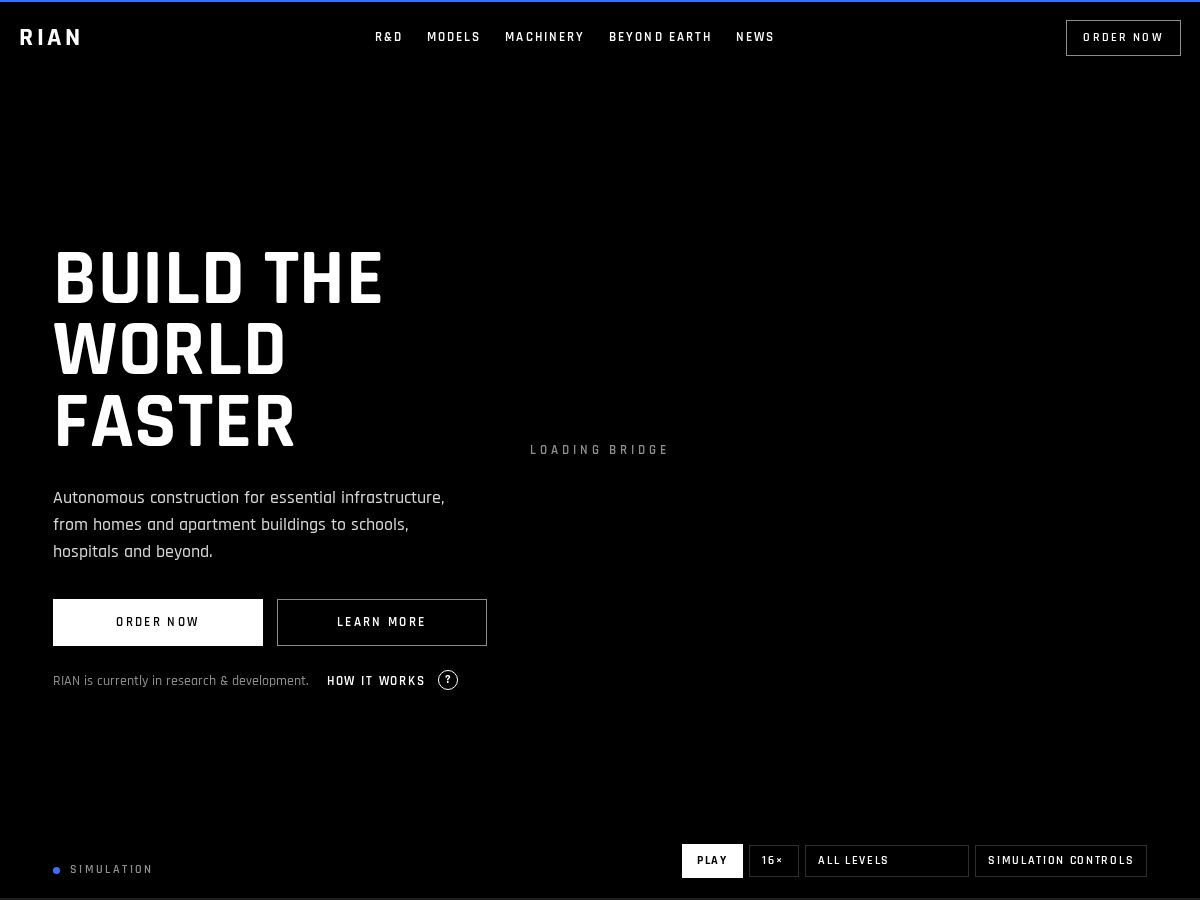 Landing-page snapshot of rianbuild.com