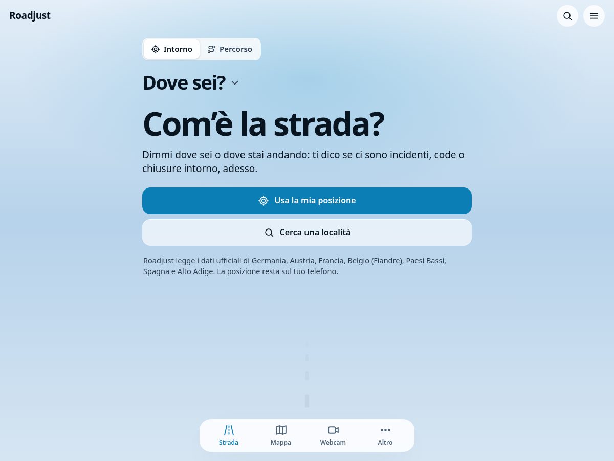 Landing-page snapshot of roadjust.com