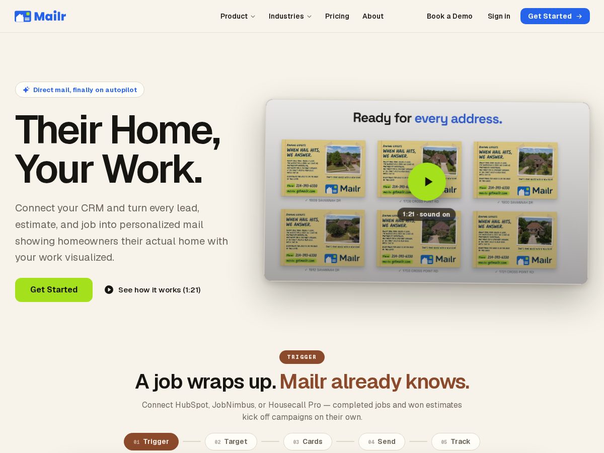 Landing-page snapshot of roofingmailings.com
