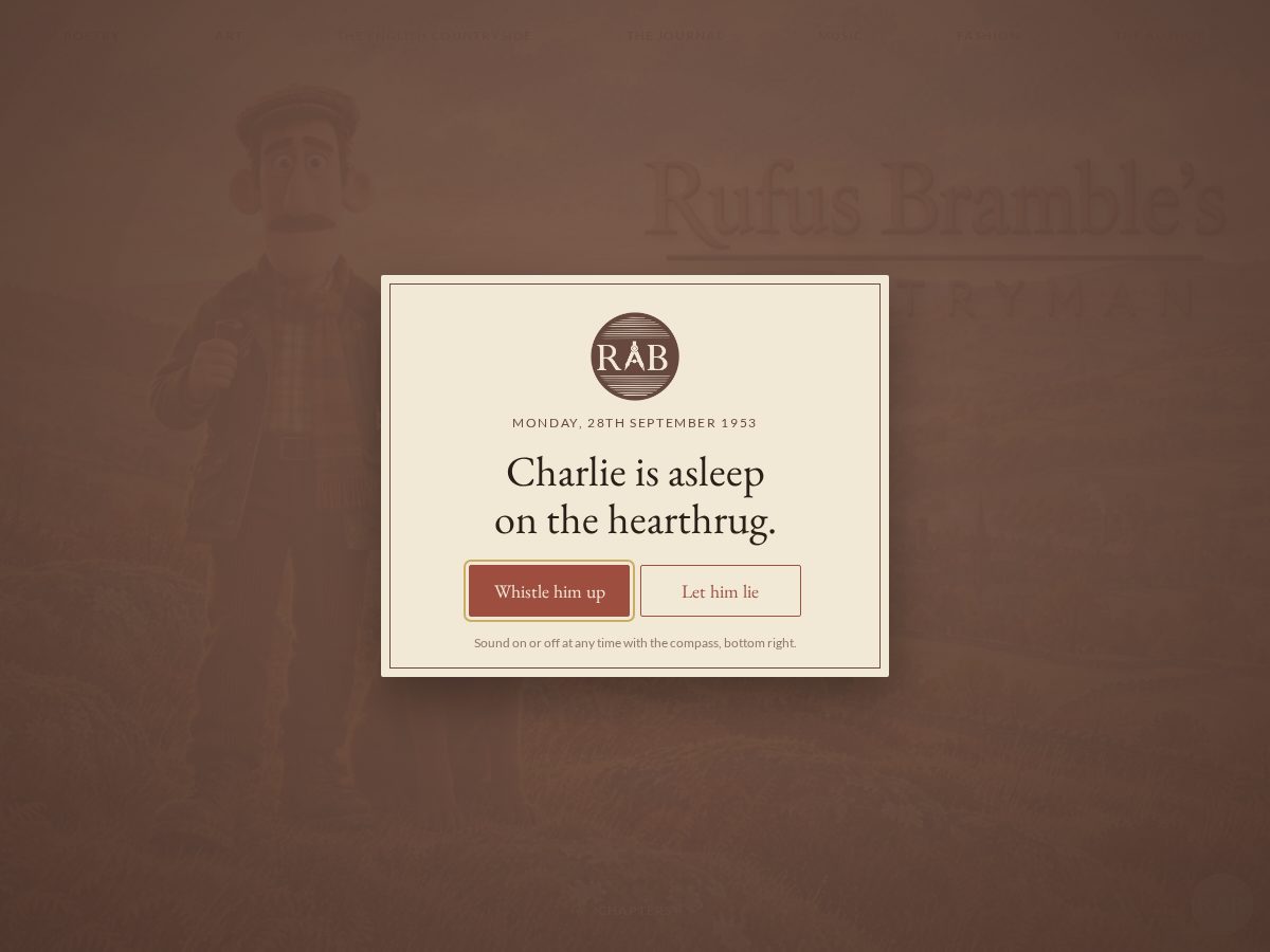 Landing-page snapshot of rufusbramble.com