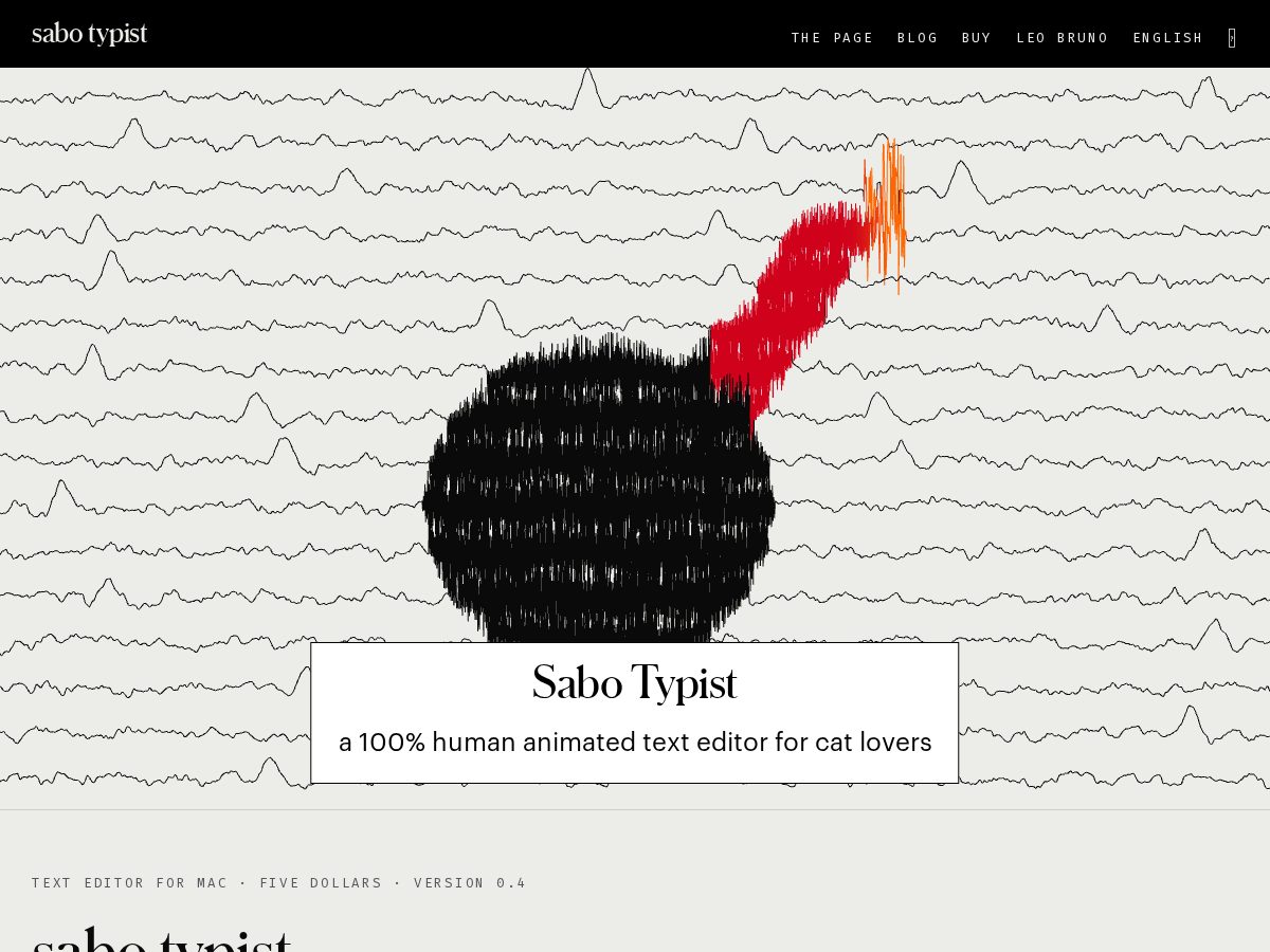 Landing-page snapshot of sabotypist.com