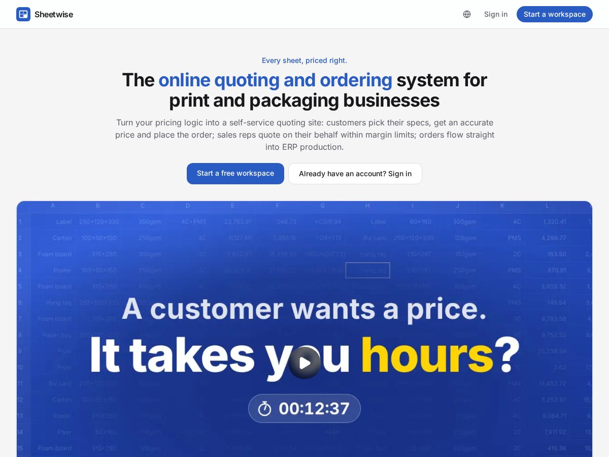 Landing-page snapshot of sheetwisepub.com