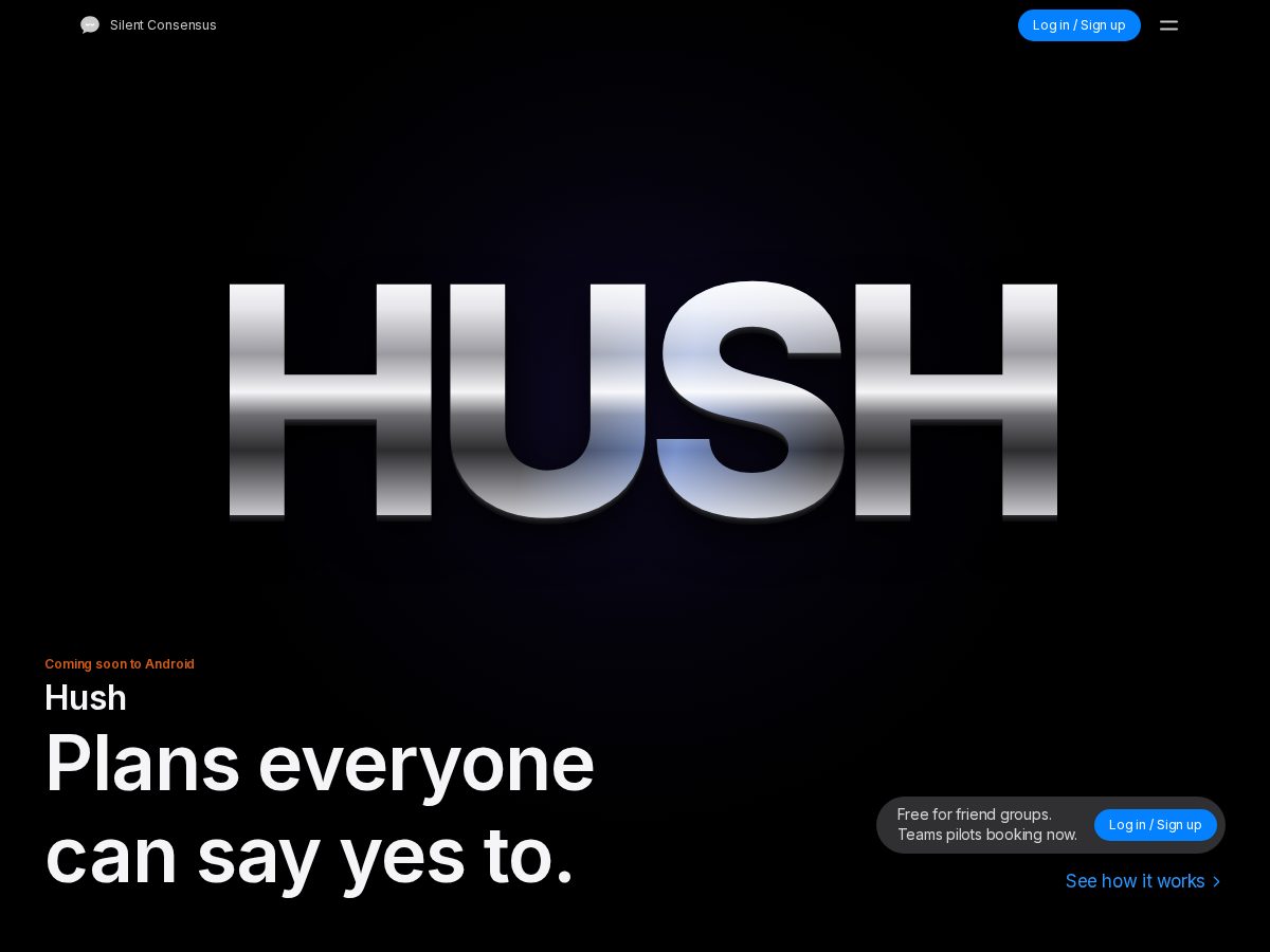 Landing-page snapshot of silentconsensus.world