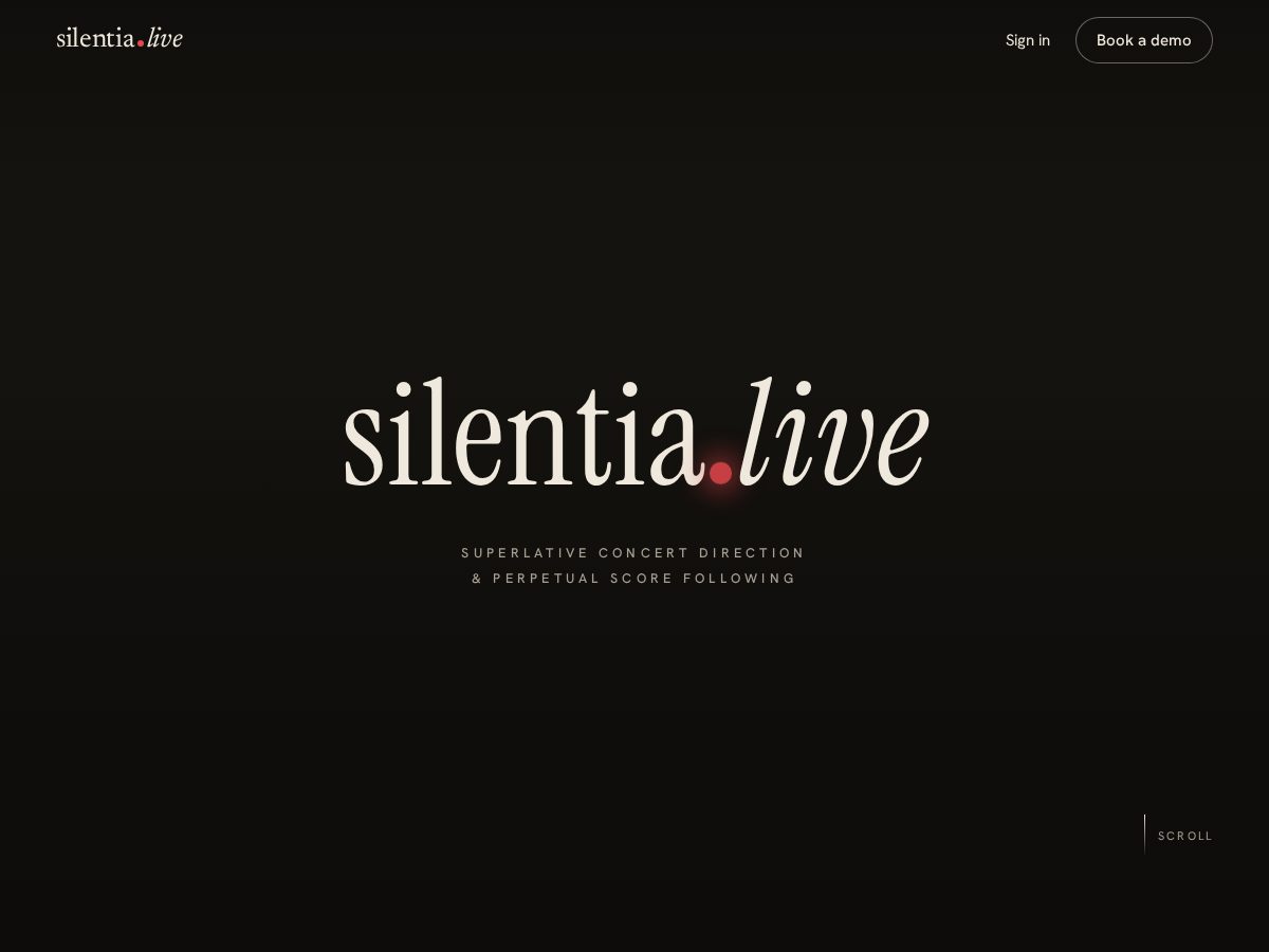Landing-page snapshot of silentia.live