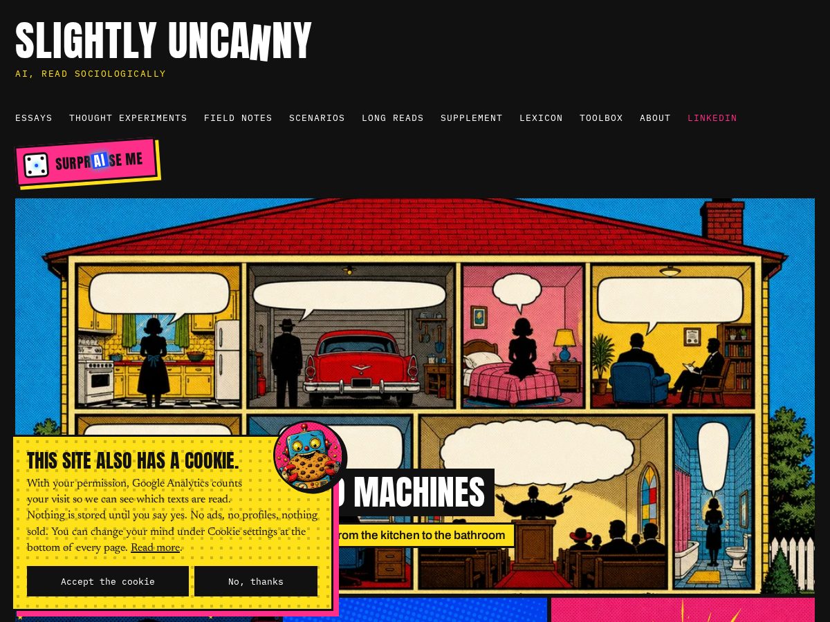 Landing-page snapshot of slightlyuncanny.com