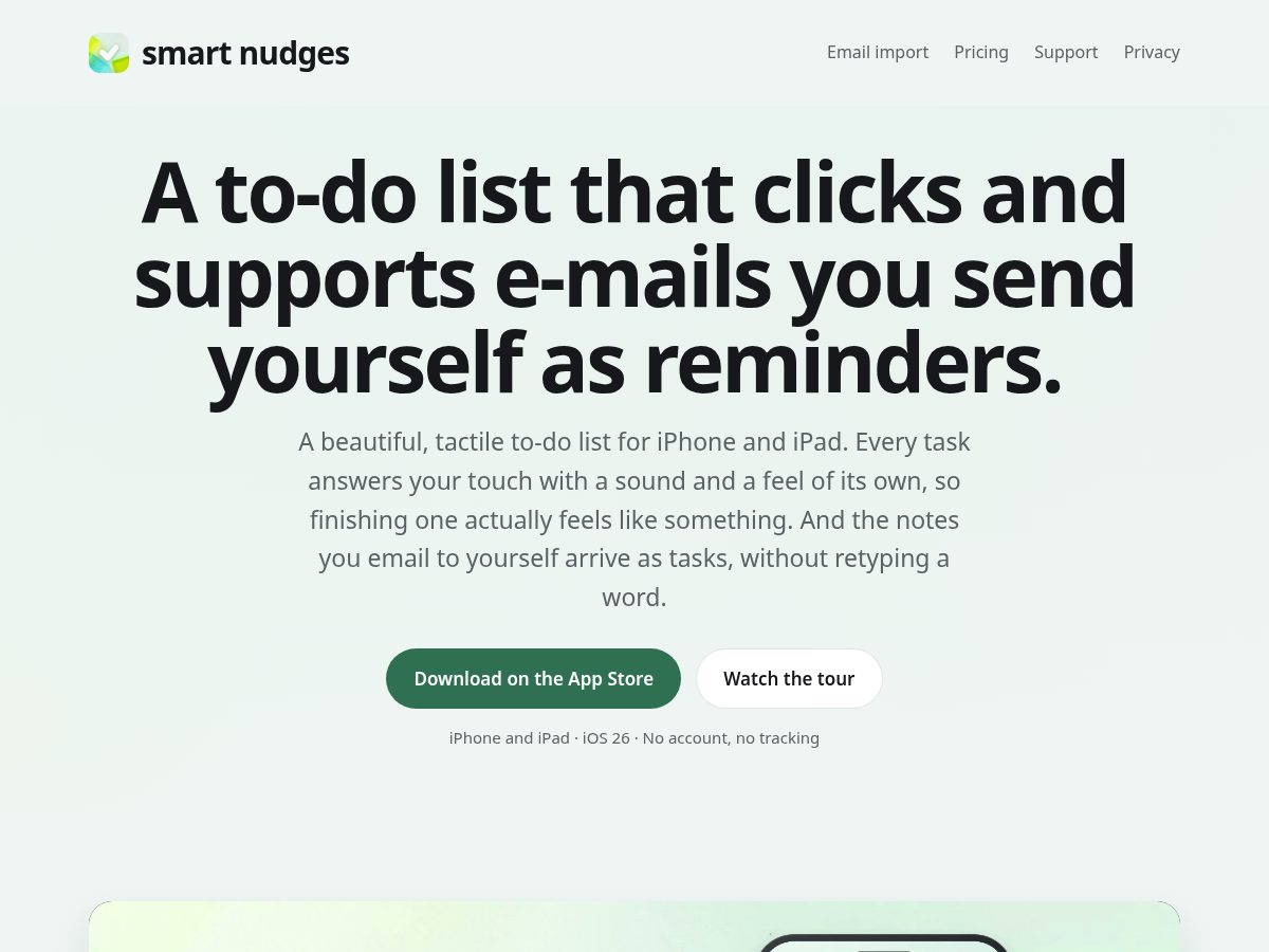 Landing-page snapshot of smart-nudges.net