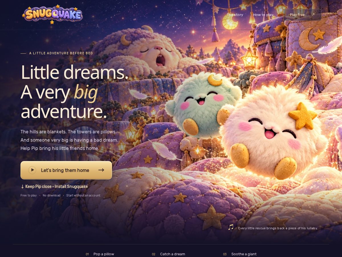 Landing-page snapshot of snugquake.com