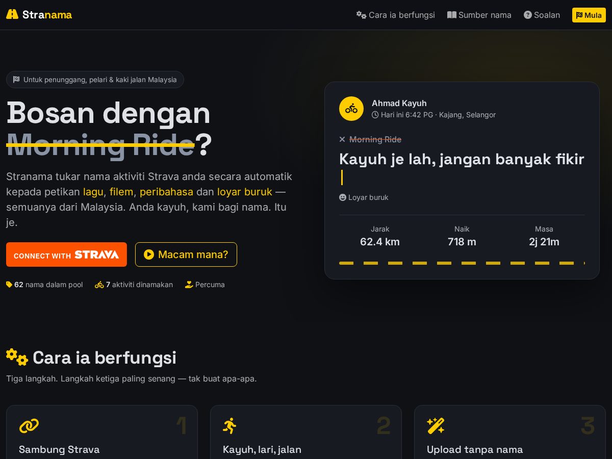 Landing-page snapshot of stranama.com