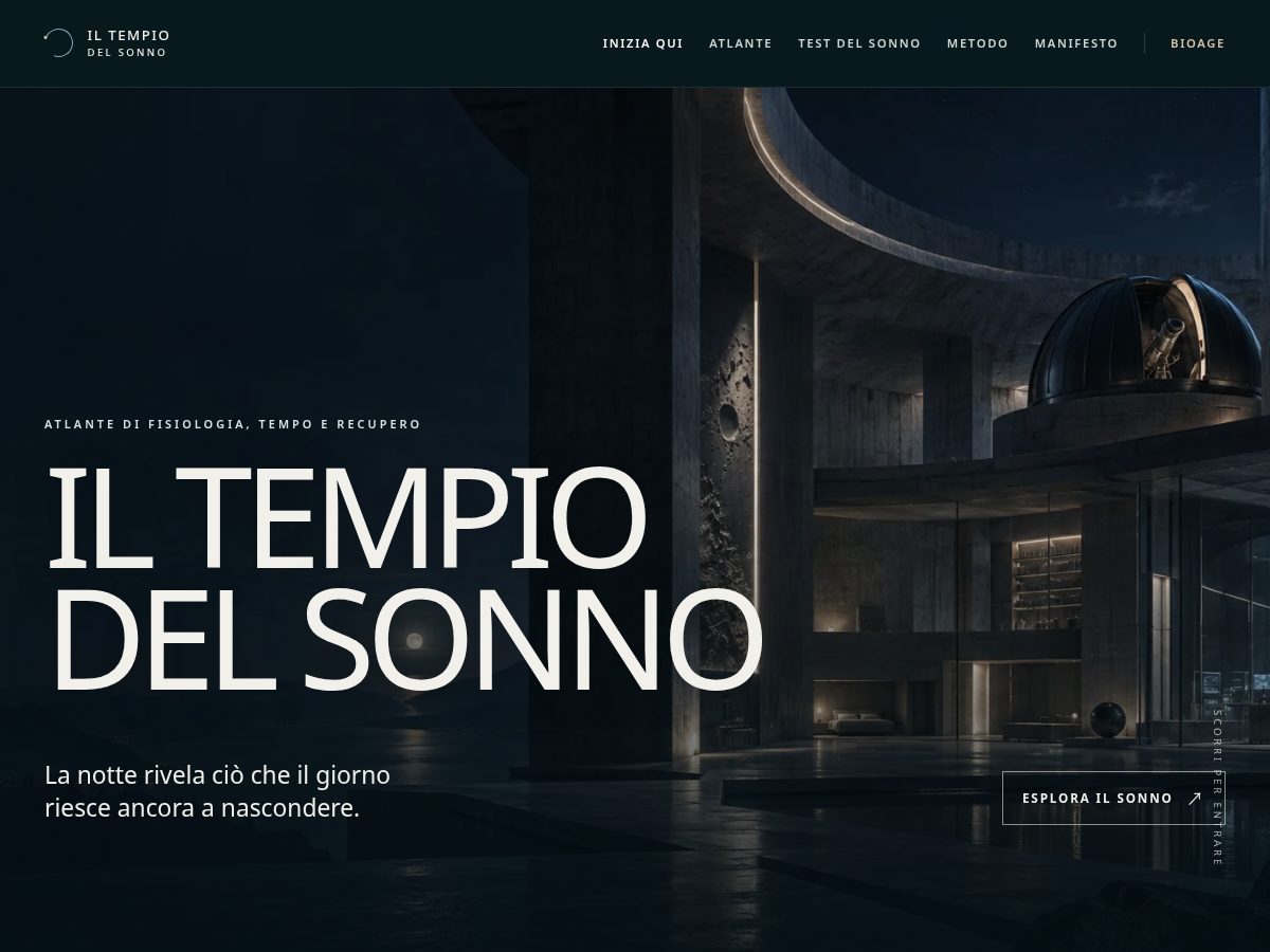 Landing-page snapshot of tempiodelsonno.com