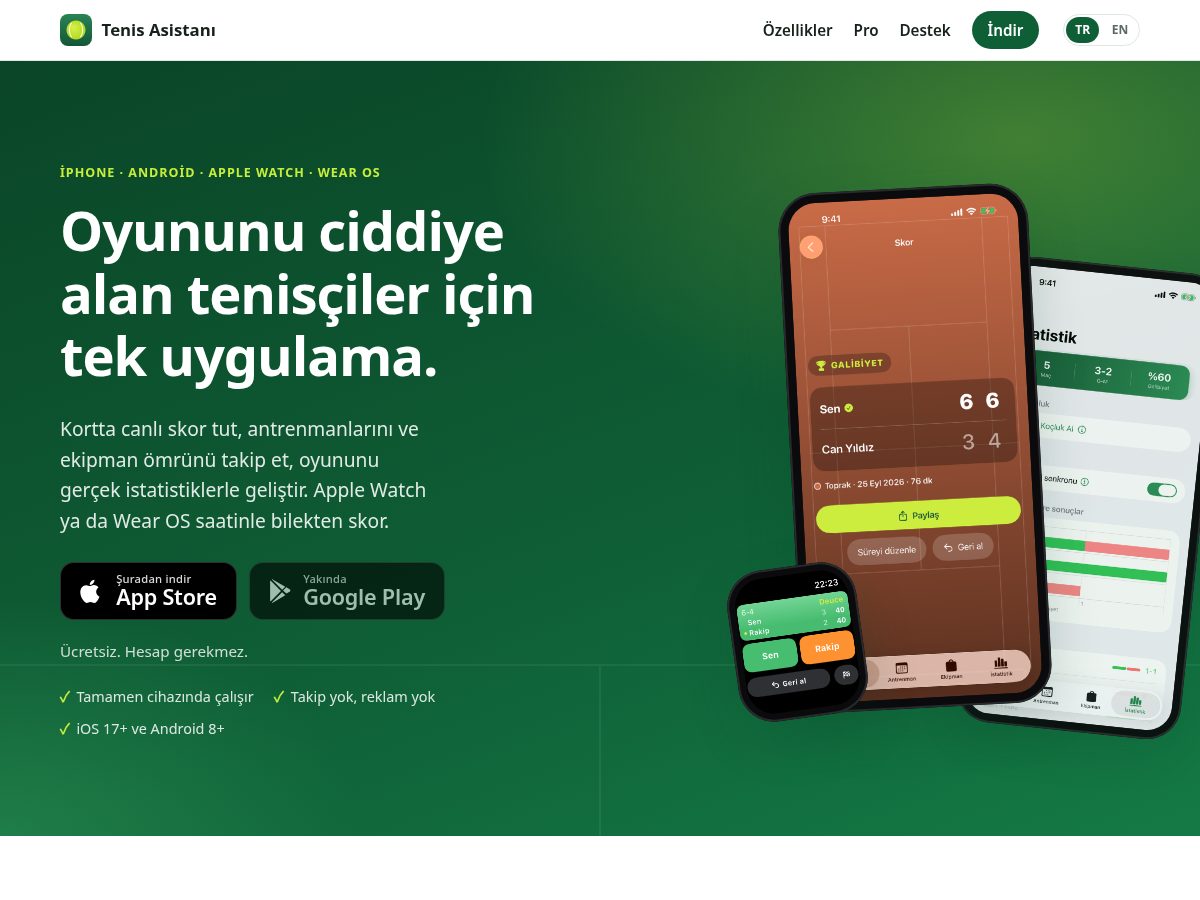 Landing-page snapshot of tenisasistani.com