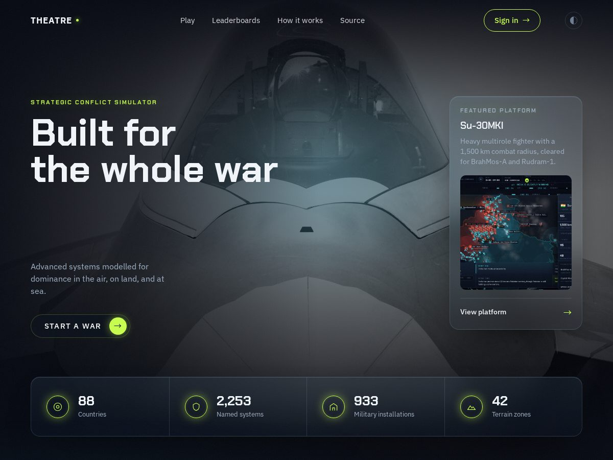 Landing-page snapshot of theatre-command.online