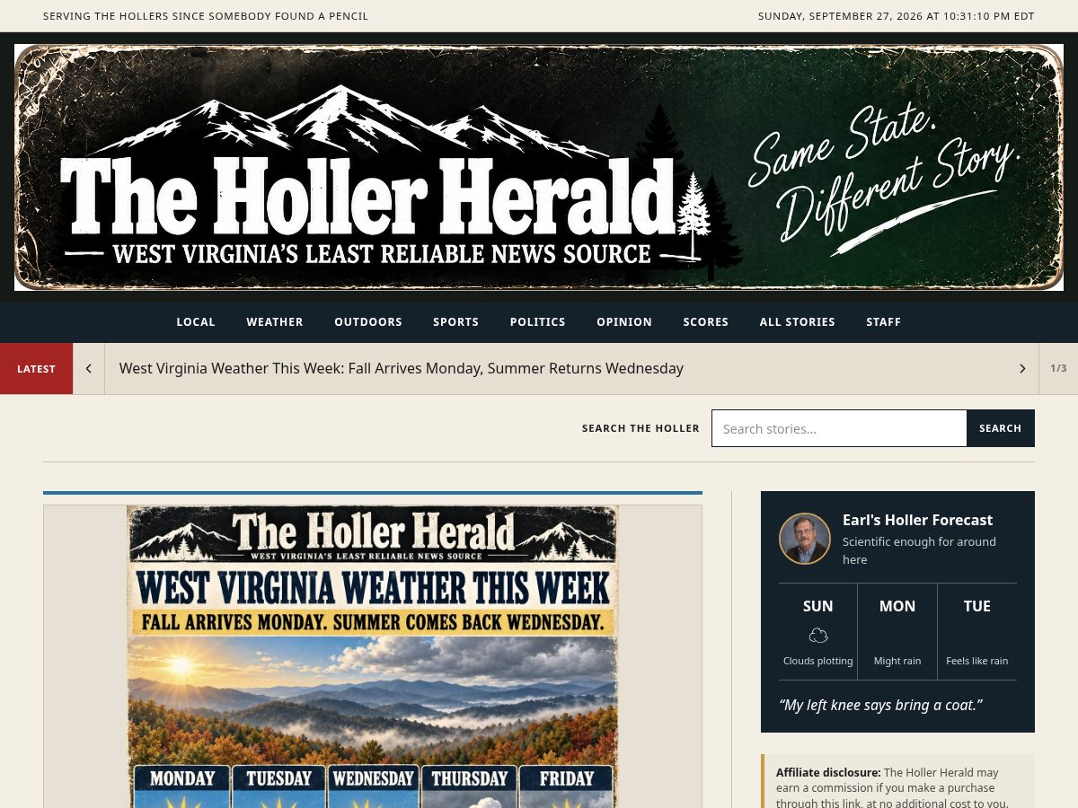 Landing-page snapshot of thehollerherald.com