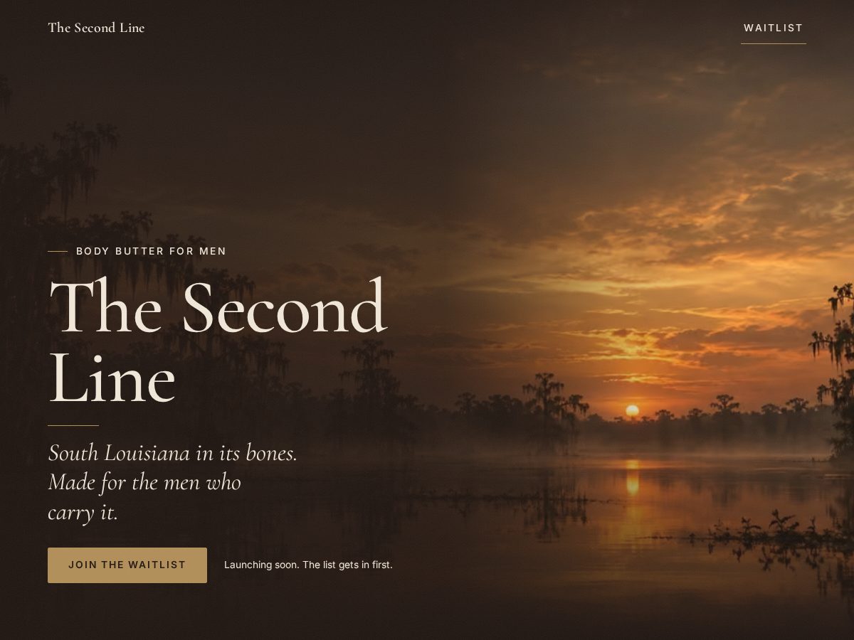 Landing-page snapshot of thesecondlineshop.com