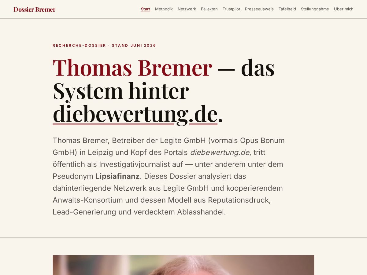 Landing-page snapshot of thomas-bremer-netzwerk.com