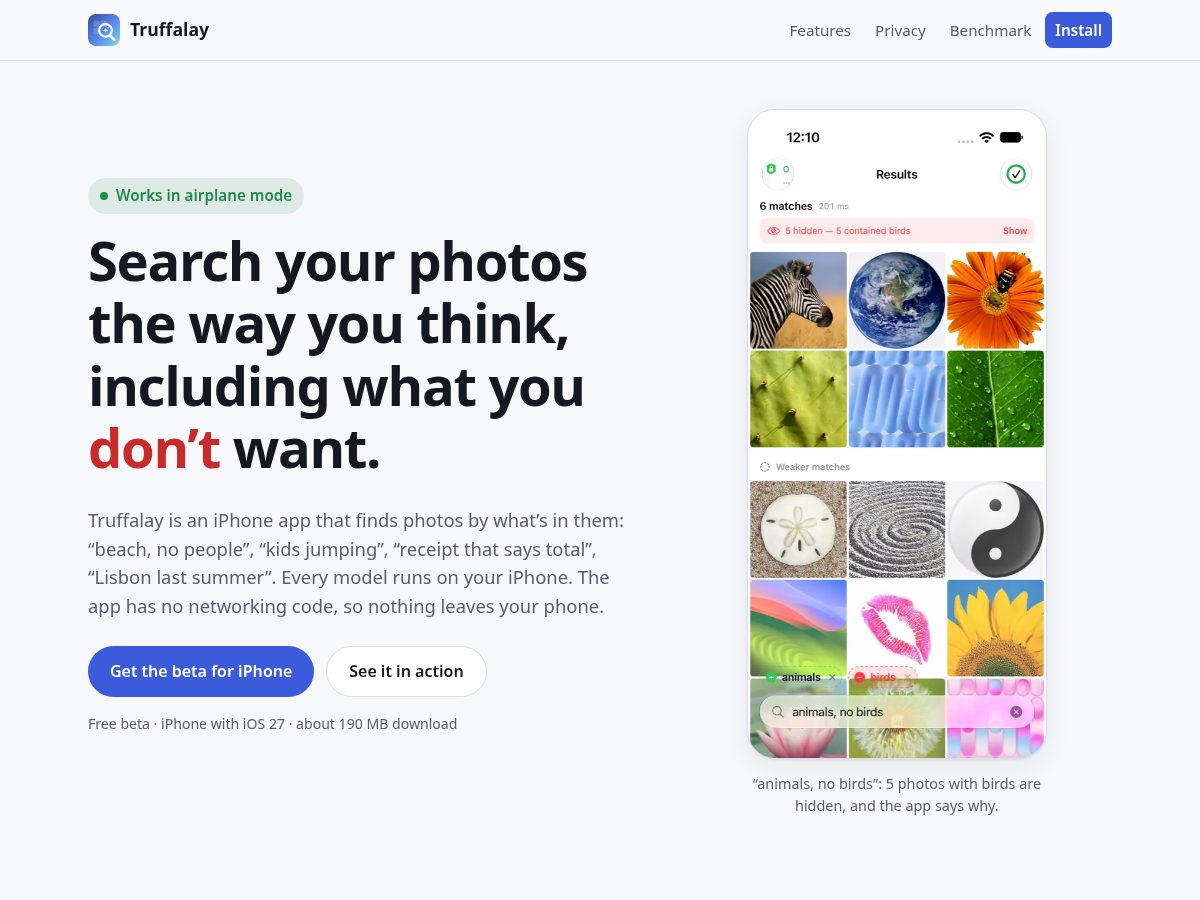 Landing-page snapshot of truffalay.com