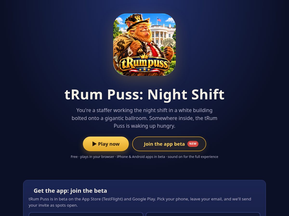 Landing-page snapshot of trumpuss.com