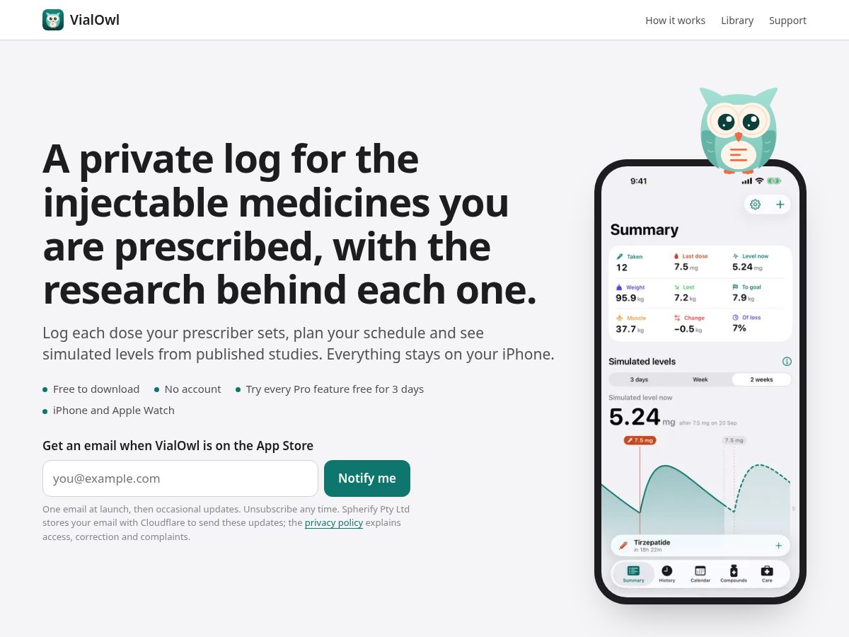 Landing-page snapshot of vialowl.com
