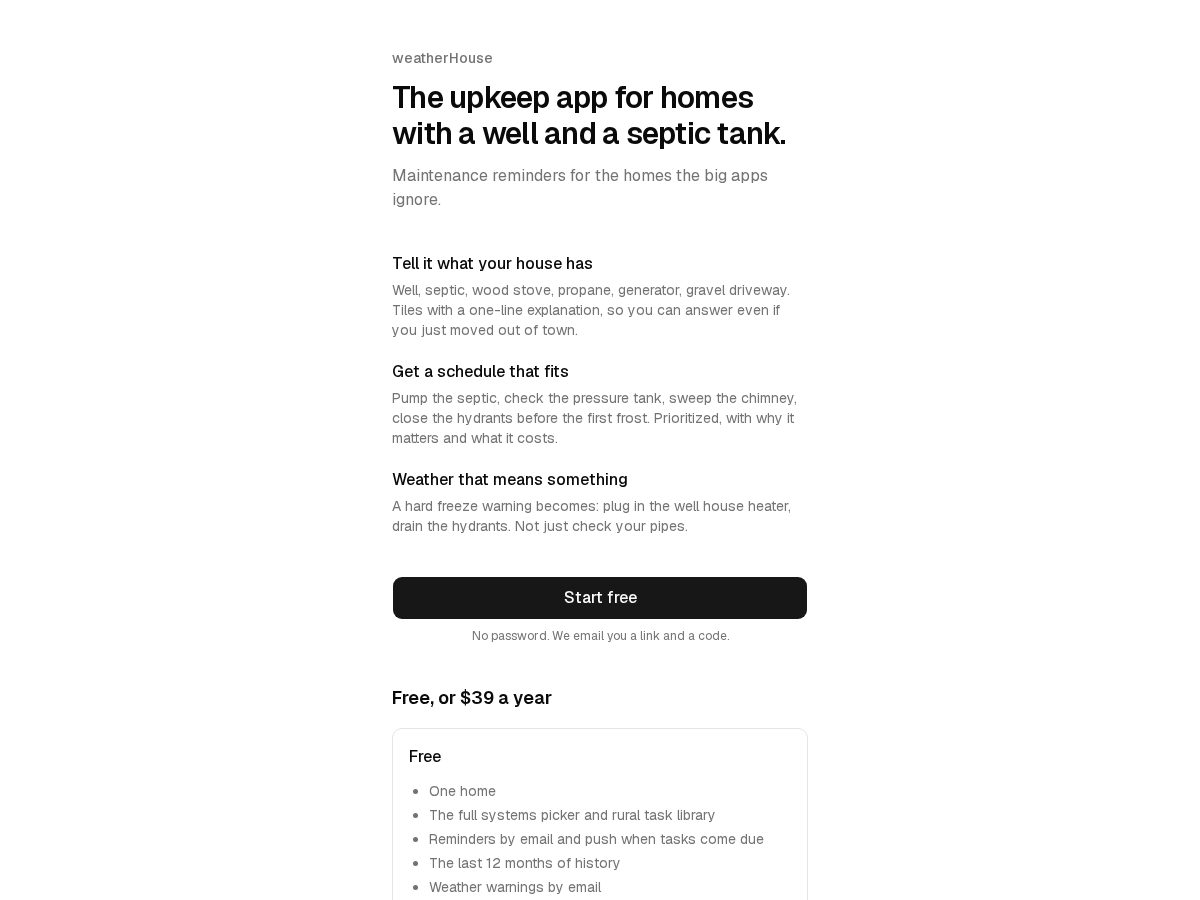 Landing-page snapshot of weatherhouse.app