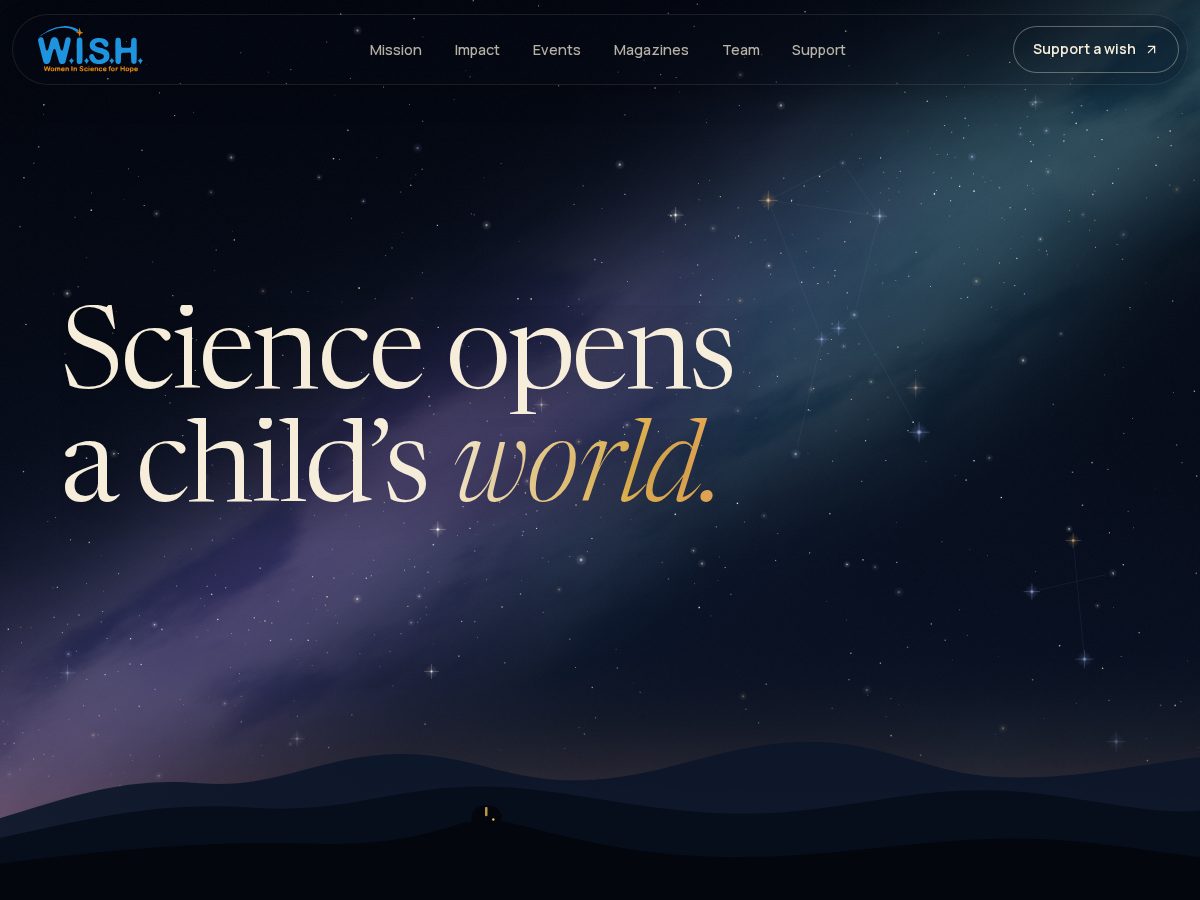 Landing-page snapshot of womeninscienceforhope.org