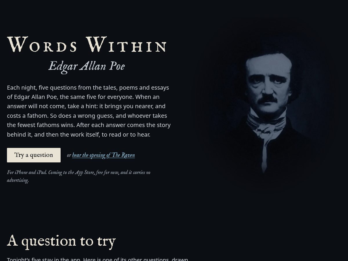 Landing-page snapshot of wordswithin.app