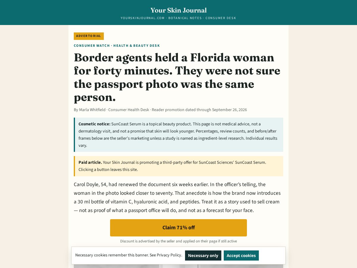 Landing-page snapshot of yourskinjournal.com