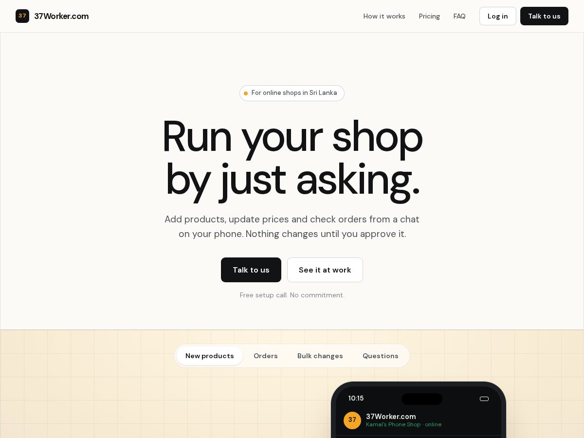 Landing-page snapshot of 37worker.com