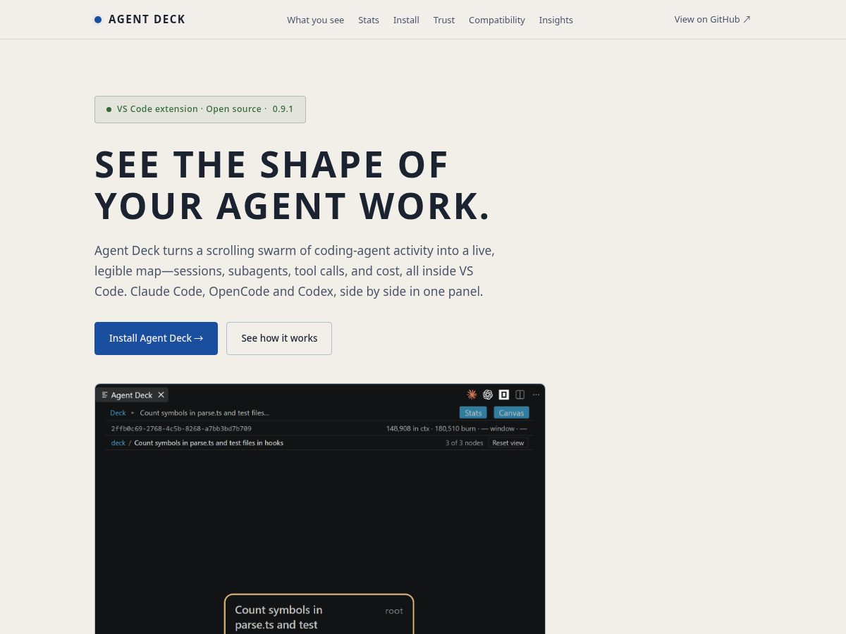Landing-page snapshot of agent-deck.app