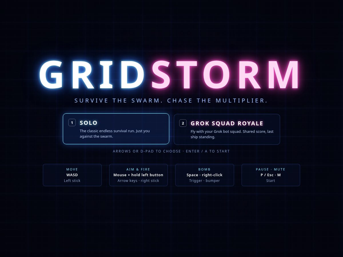 Landing-page snapshot of agentgridstorm.com