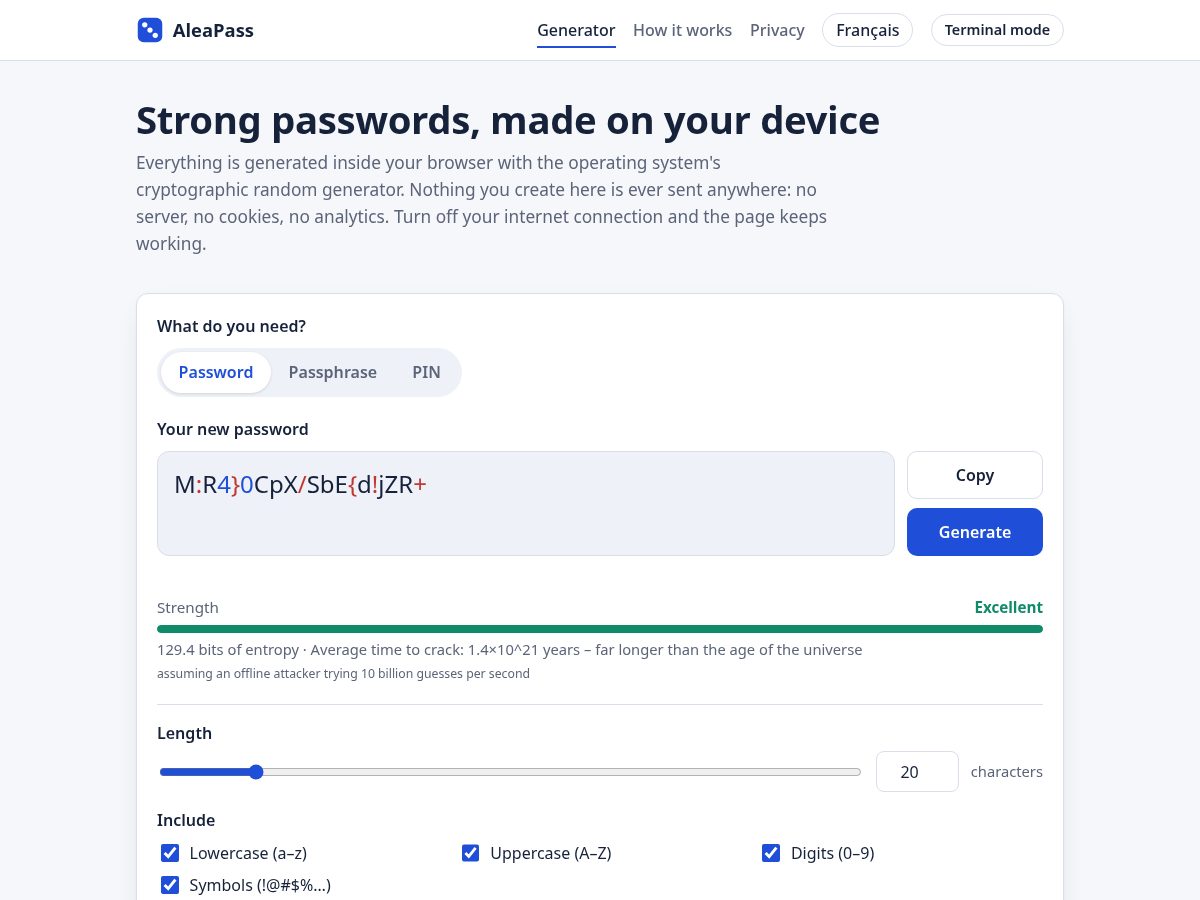 Landing-page snapshot of aleapass.com