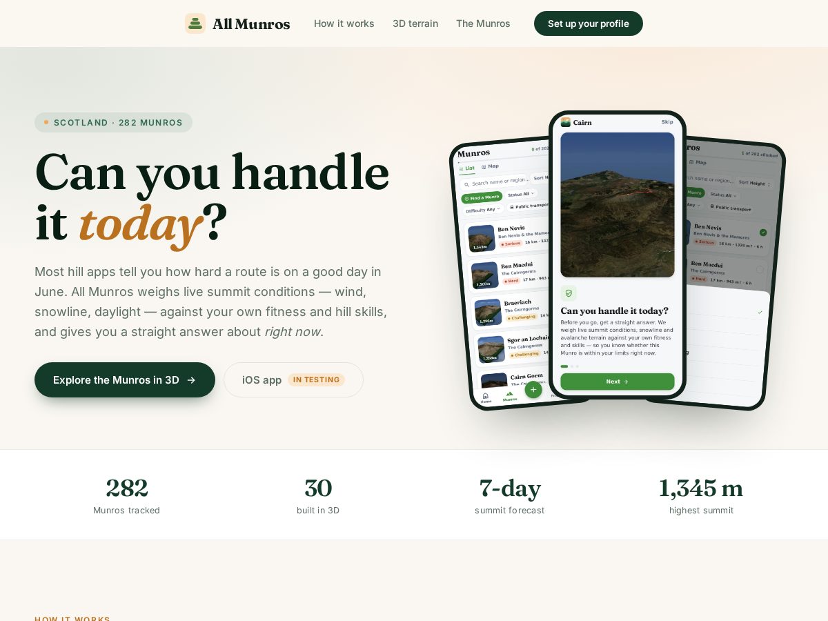 Landing-page snapshot of allmunros.com