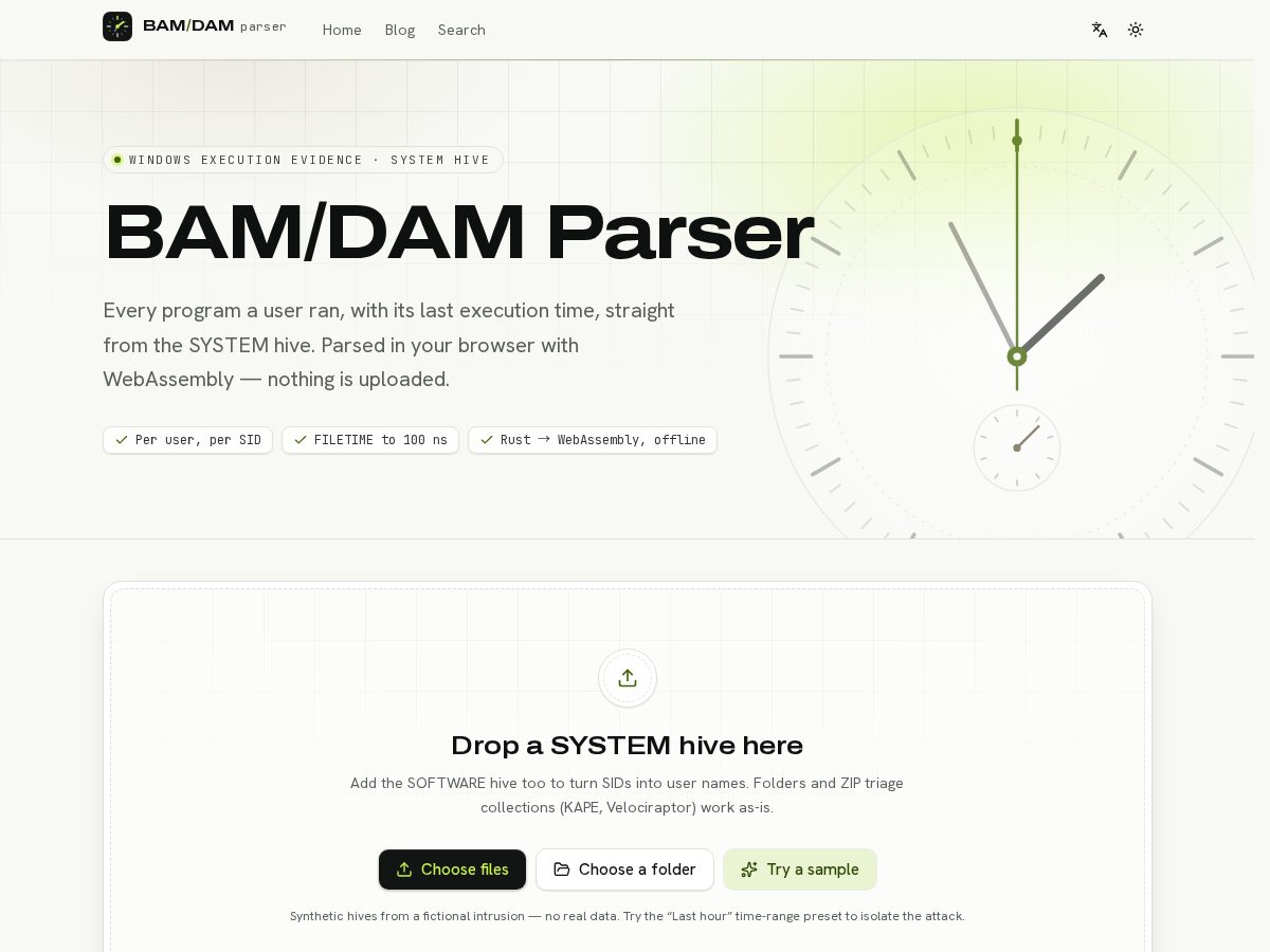 Landing-page snapshot of bamdamparser.com