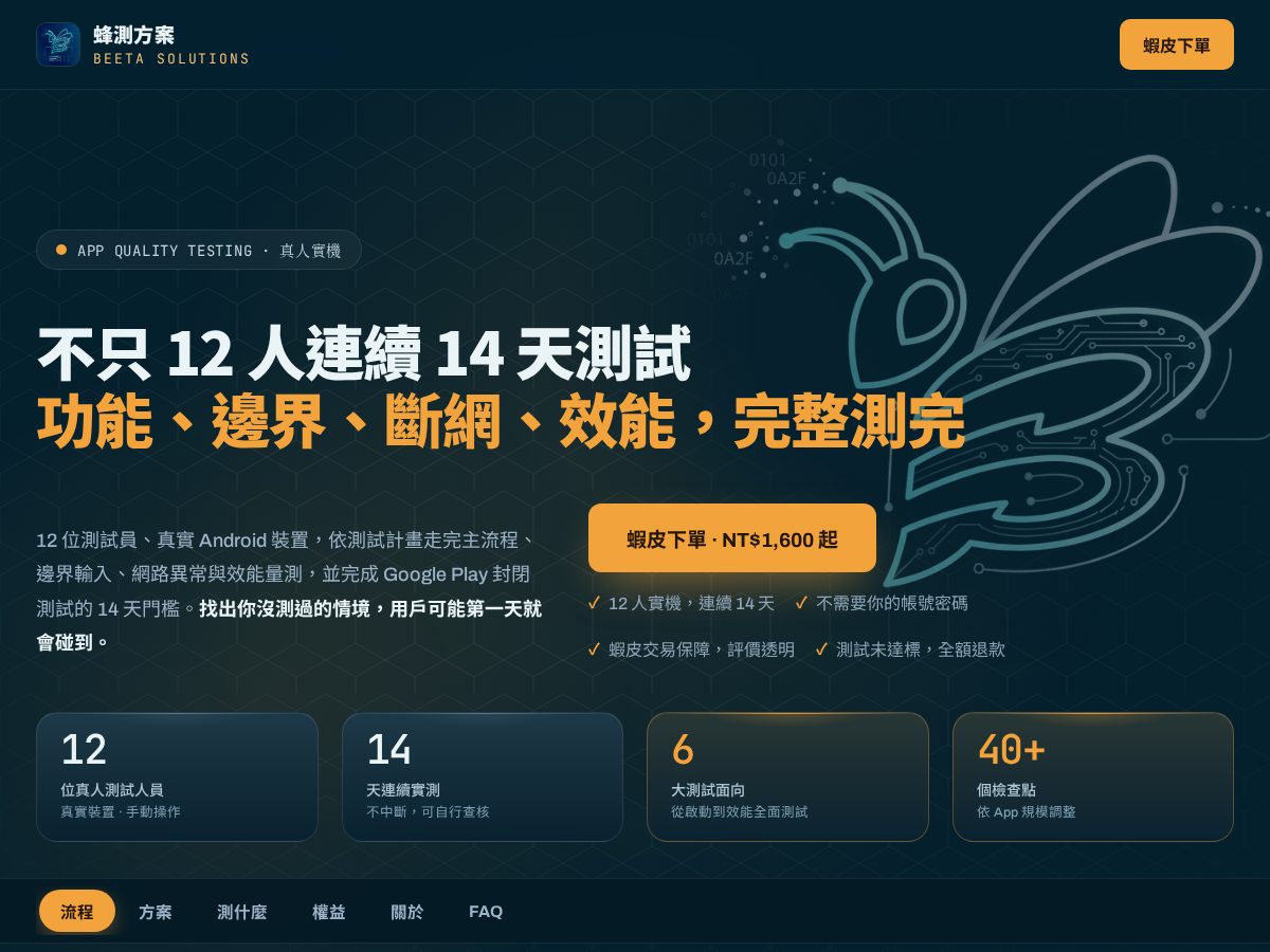 Landing-page snapshot of beetasolutions.com