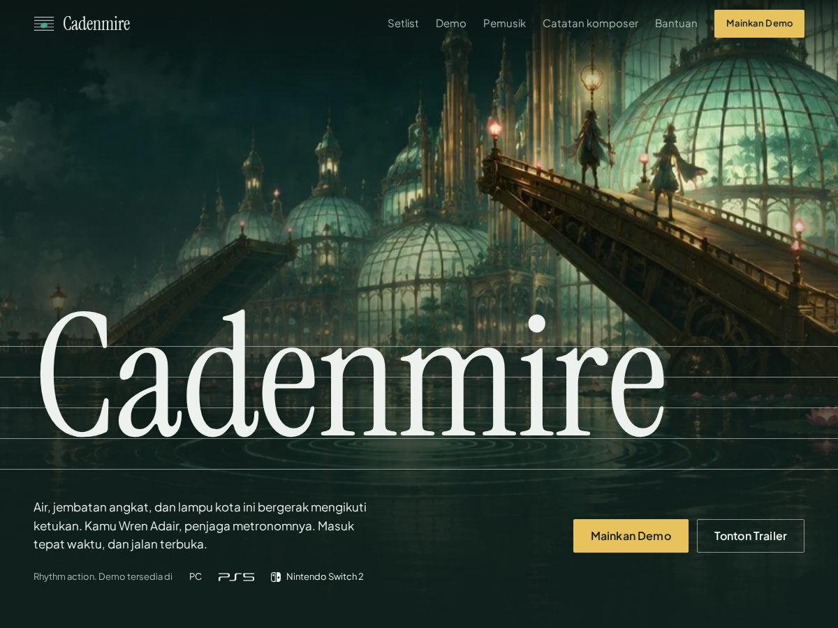 Landing-page snapshot of cadenmire.com