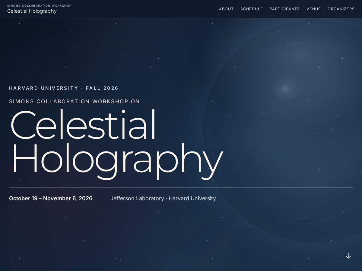 Landing-page snapshot of celestialholography2026.org