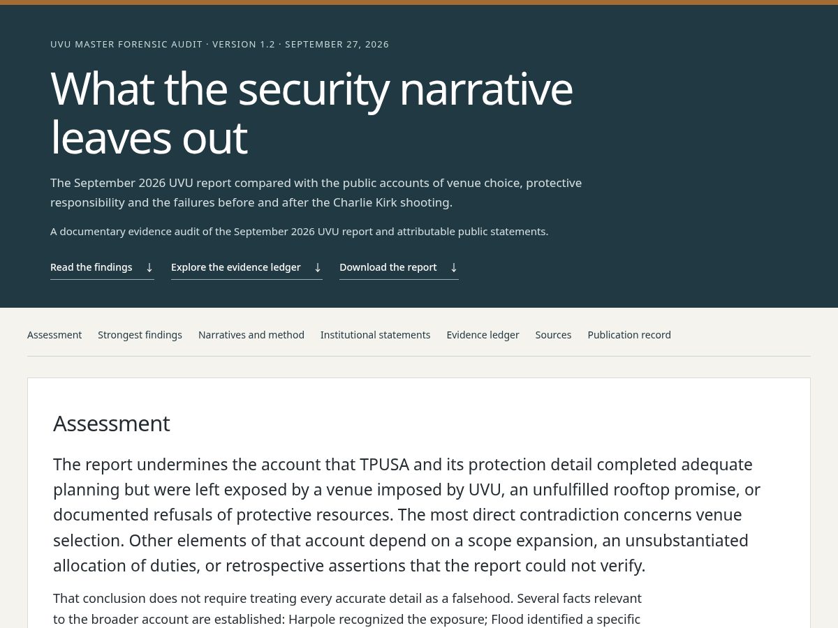 Landing-page snapshot of charliekirkuvu.online