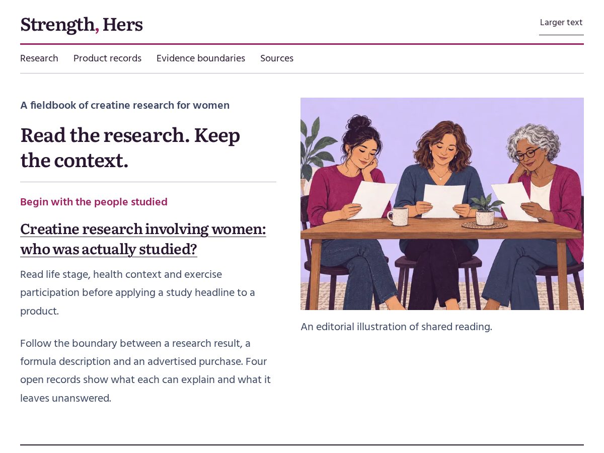 Landing-page snapshot of creatinepowderforwomen.com