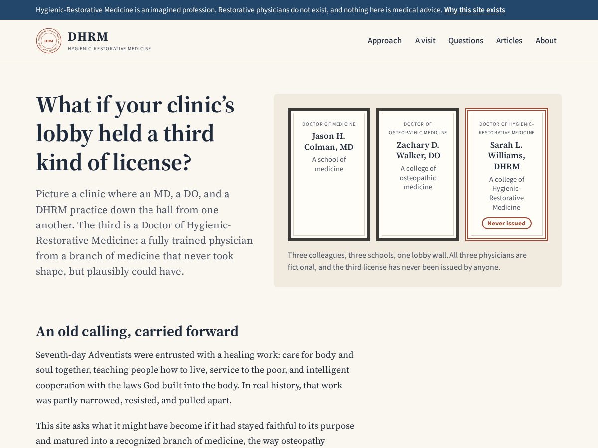 Landing-page snapshot of dhrm.site