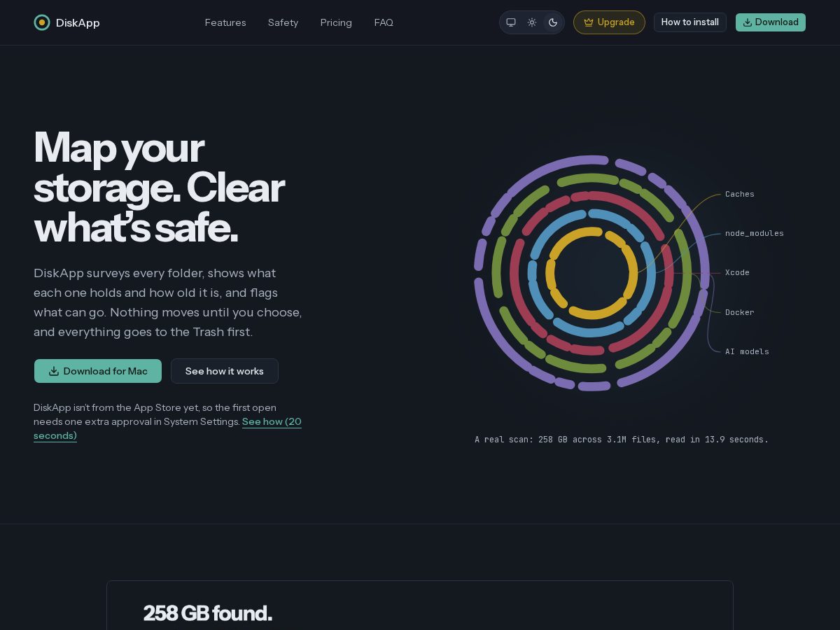 Landing-page snapshot of diskapp.app