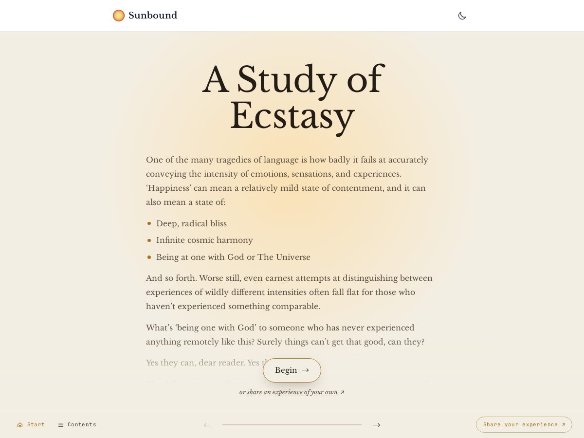 Landing-page snapshot of ecstasy.ink