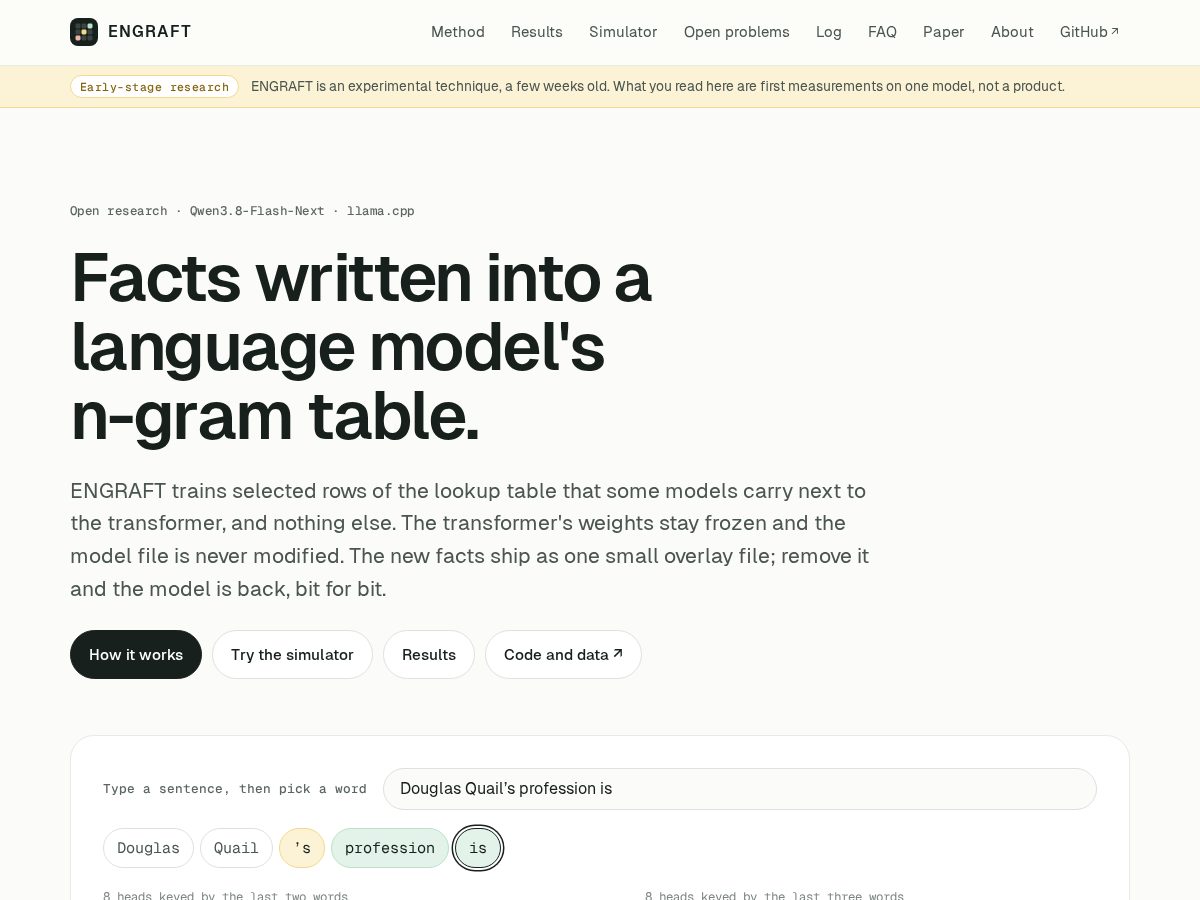 Landing-page snapshot of engraft-engram.dev