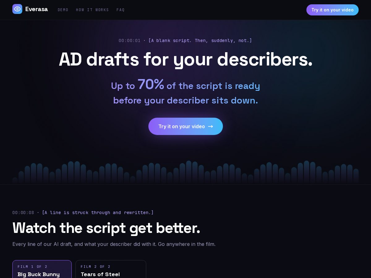 Landing-page snapshot of everasa.com