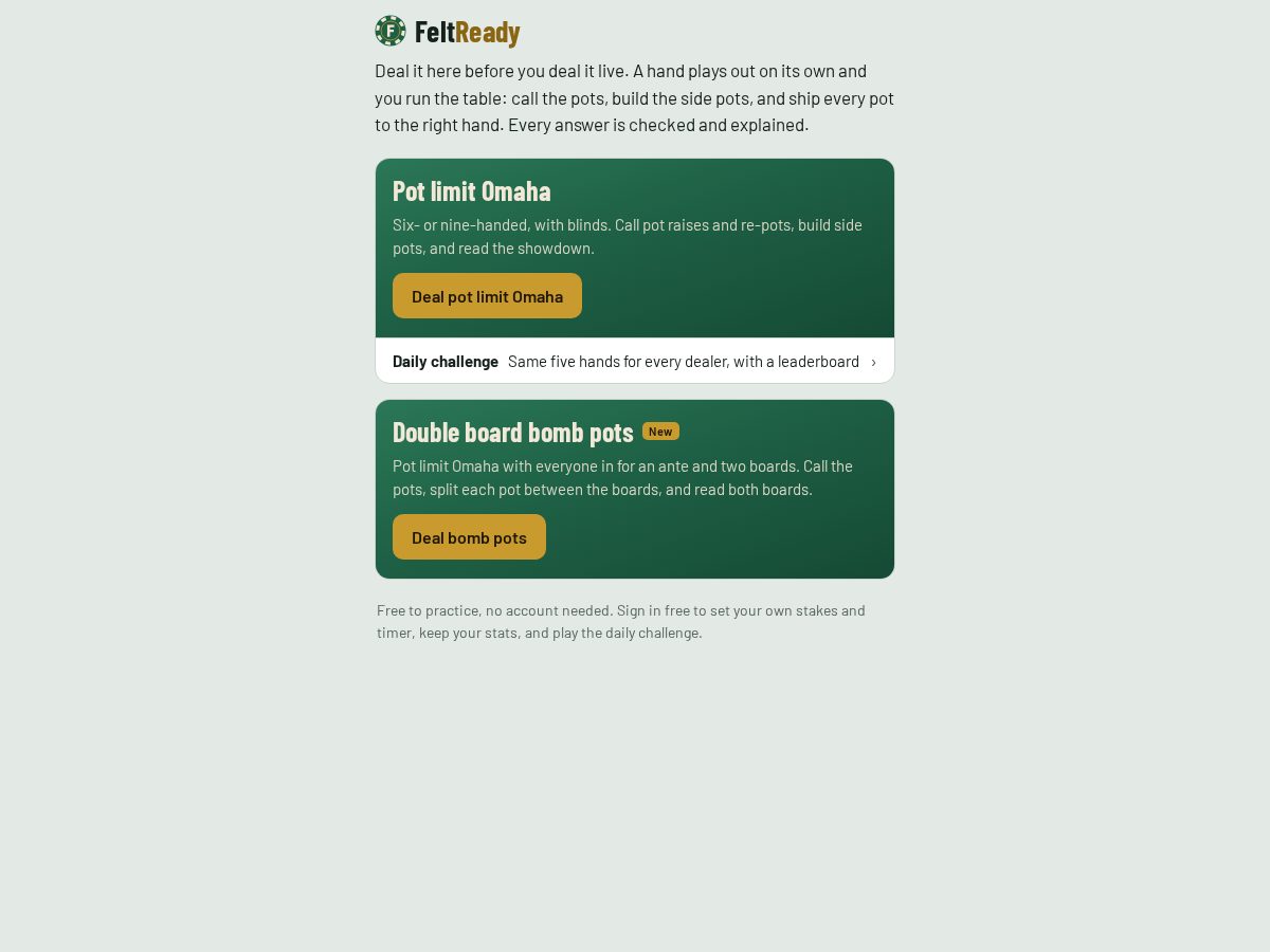 Landing-page snapshot of feltready.com