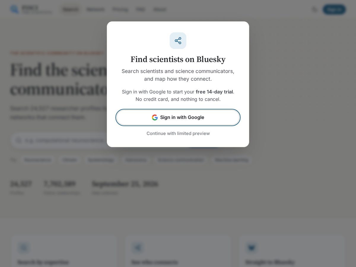 Landing-page snapshot of findscientists.org
