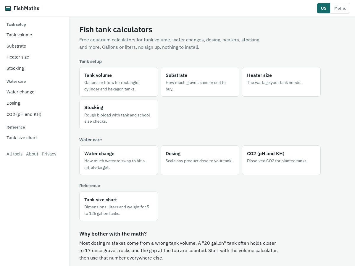 Landing-page snapshot of fishmaths.com