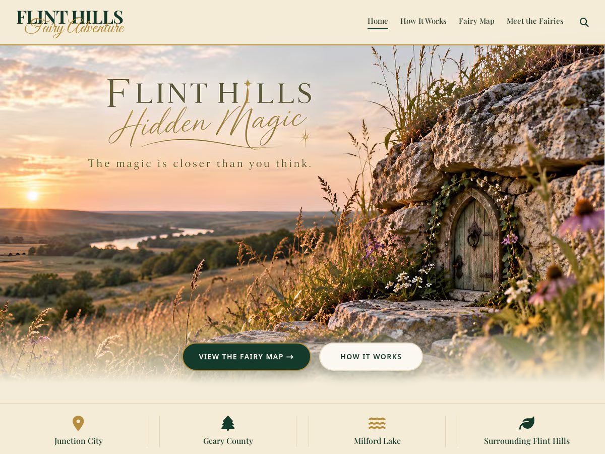 Landing-page snapshot of flinthillsfairyadventure.com